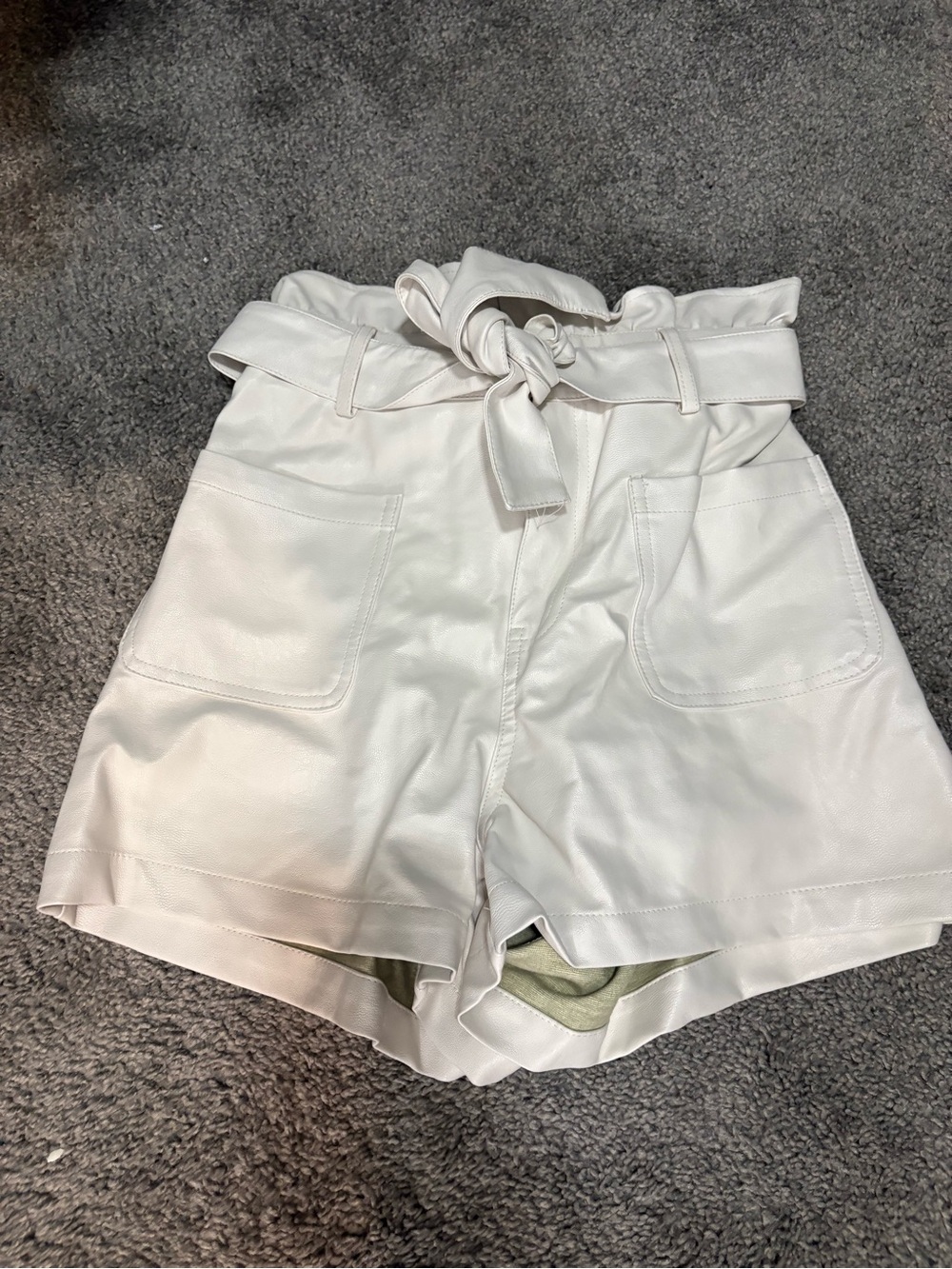 Francesca’s collection Faux Leather Paperbag shorts